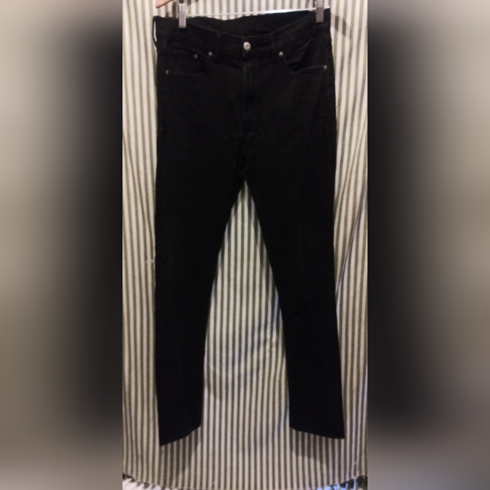 & Denim HM Mens SKINNY COUPE MOULANTE Pockets Black Denim Jeans Size 34/32